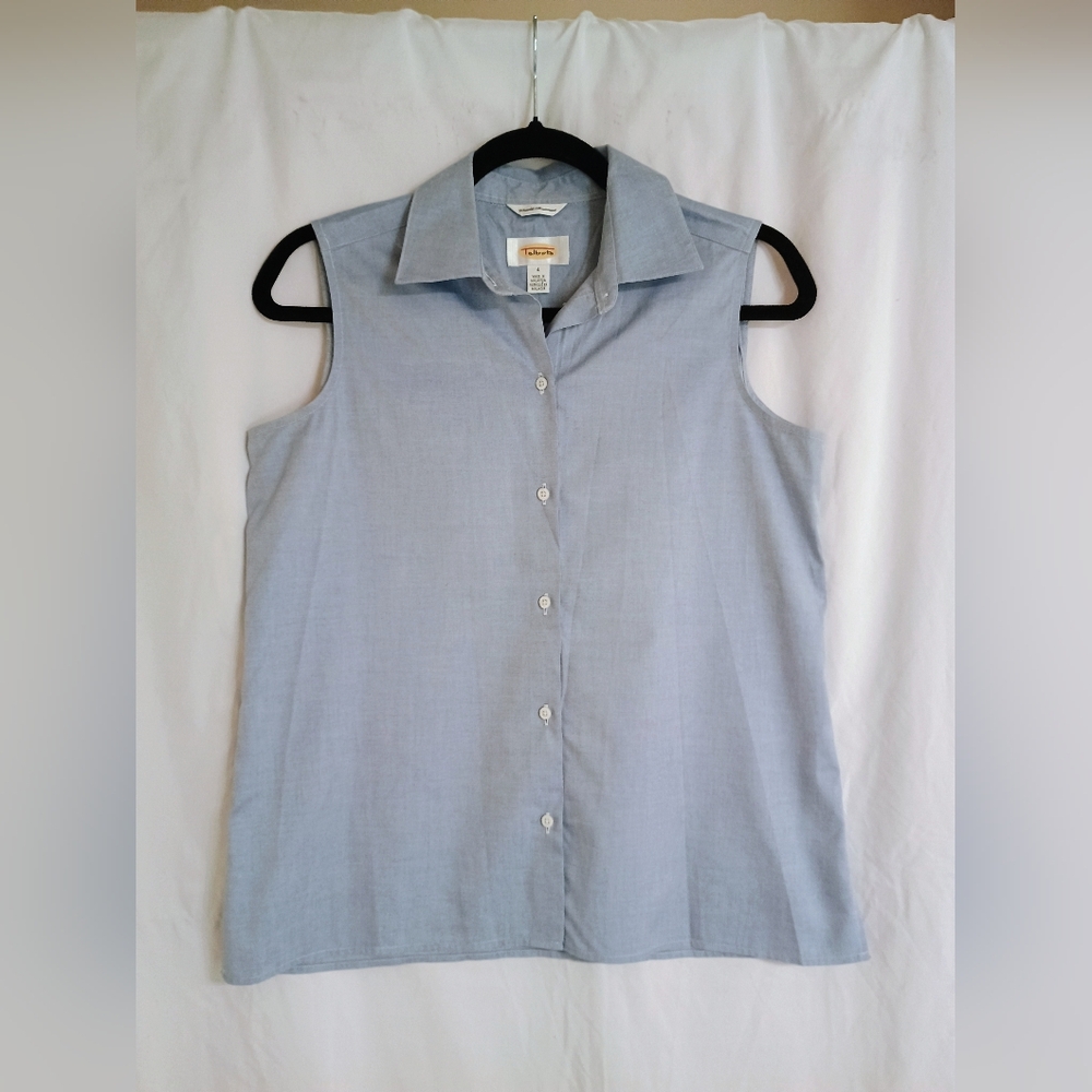 Talbot's Sky Blue Sleeveless Button-Down Shirt